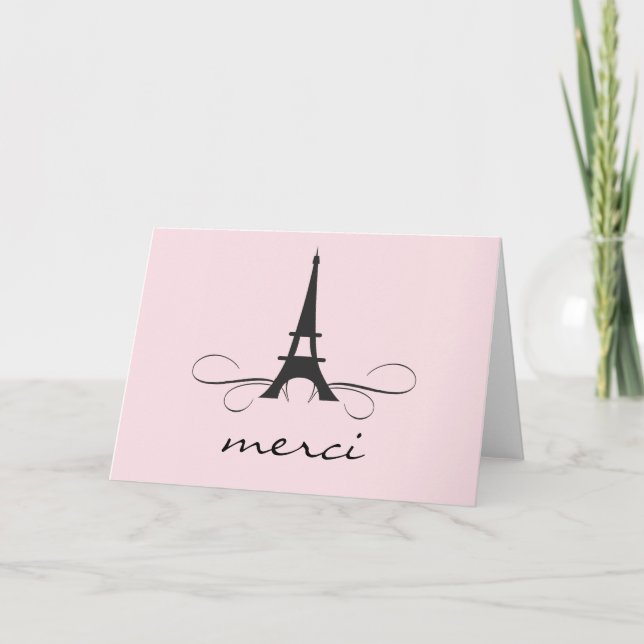 Cartão De Agradecimento Paris Eiffel Tower Thank You Note card (Frente)