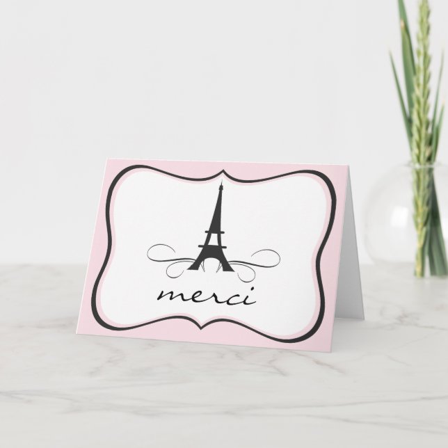 Cartão De Agradecimento Paris Eiffel Tower Thank You Note card (Frente)