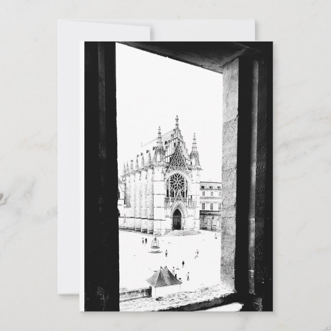 Cartão De Agradecimento Paris gótica. Sainte-Chapelle de Vincennes. França (Frente)