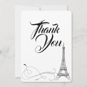 Cartão de Agradecimento Parisian Doodles