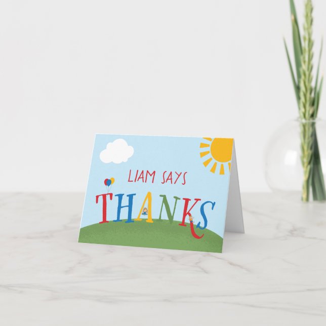 Cartão De Agradecimento Park Festa de aniversário Obrigado | Partido de Pl (Frente)