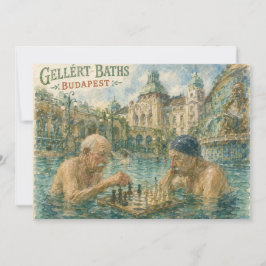 Cartão De Agradecimento Partida de xadrez Gellert Baths Budapeste Hungria
