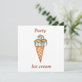 Cartão De Agradecimento Partido do Sorvete Minimalista