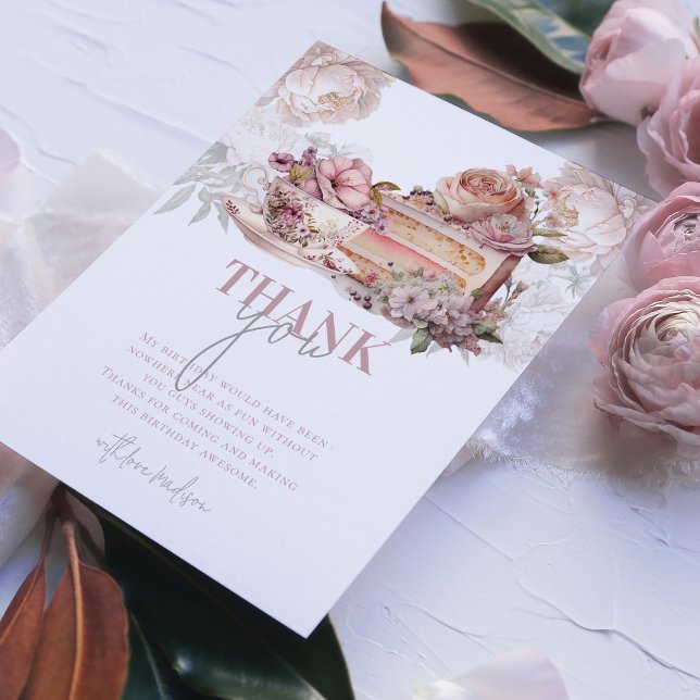 Cartão De Agradecimento Partido Elegante Birthday Tea (Criador carregado)