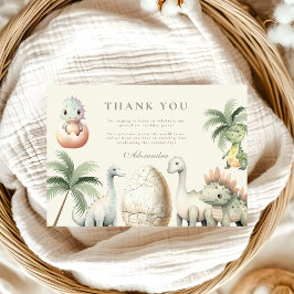 Cartão De Agradecimento Partido primeiro aniversario Dinossauro
