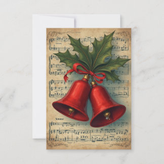 Cartão De Agradecimento Partitura de Sinos de Natal