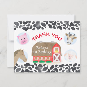 Cartão De Agradecimento Parto Vermelho de Animais de Criação