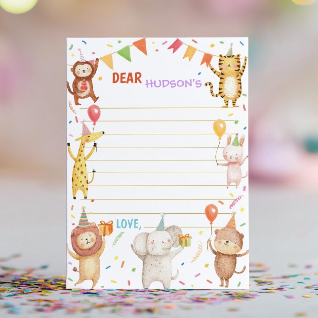 Cartão De Agradecimento Party Animals Time Capsule Note Message Card (Criador carregado)