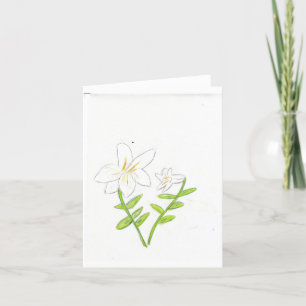 Cartão De Agradecimento Páscoa branca Lily