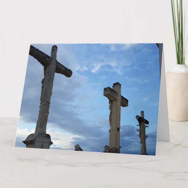 Cartão De Agradecimento Páscoa. placa de vazio (Frente)