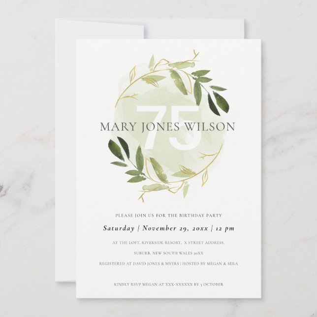 Cartão De Agradecimento PASSAGEM VERDE Dourada QUAISQUER PLACAS DE ANIVERS (Frente)