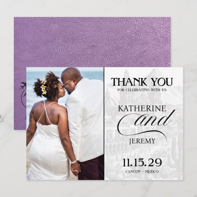 Cartão De Agradecimento Passaporte do Lavanda Mexico (Frente/Verso)