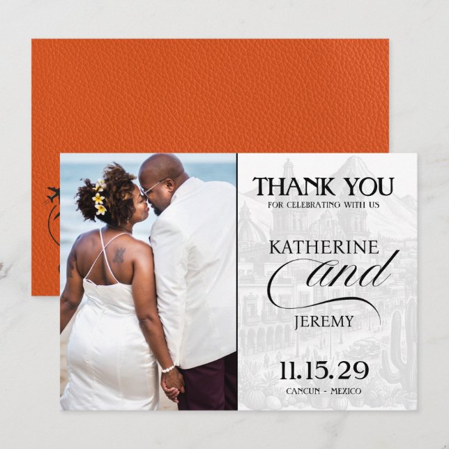 Cartão De Agradecimento Passaporte Orange Mexico (Frente/Verso)