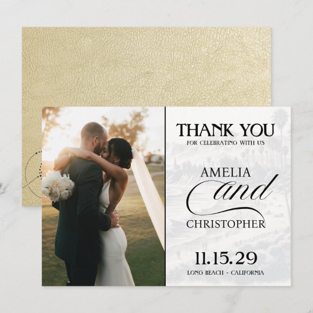 Cartão De Agradecimento Passaporte para Champagne California (Frente/Verso)