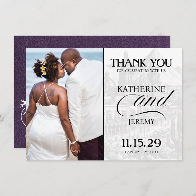 Cartão De Agradecimento Passaporte Violeta do México (Frente/Verso)