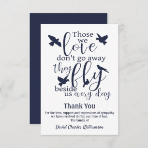 Cartão De Agradecimento Pássaro Obrigado Voa Funeral Ao Lado De Nós Simpat