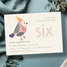 Cartão De Agradecimento Pássaro Rosa Escoteiro Qualquer 6 de Idade Anivers