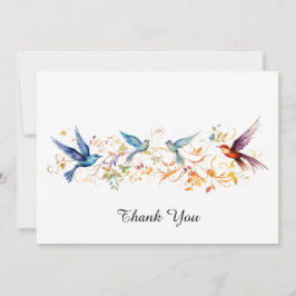 Cartão De Agradecimento Pássaros com padrão gráfico voador