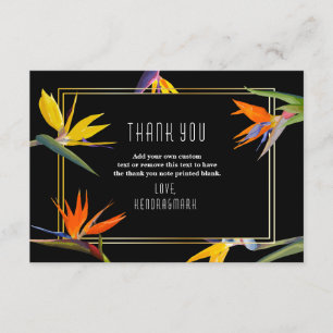 Cartão De Agradecimento Pássaros de paraíso, obrigado floral você cart