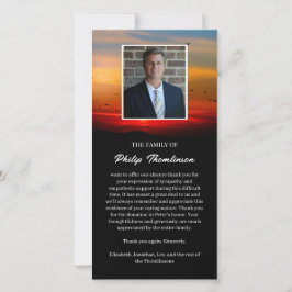 Cartão De Agradecimento Pássaros No Dawn E Foto Funeral Obrigado