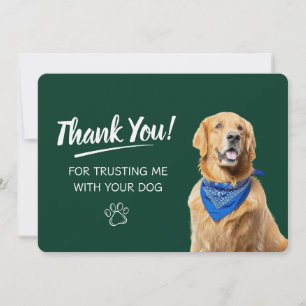 Cartão De Agradecimento Passeio de Cachorro Serviço de Babá de Animais