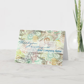 Cartão De Agradecimento Passport stamp Travel Greeting Card-Thank you