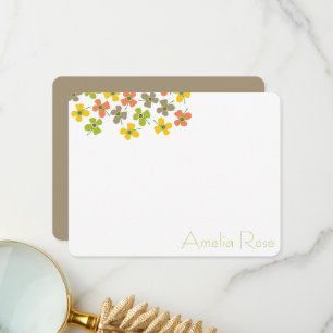 Cartão De Agradecimento Pastel Bonito Disie Pop Flores Chic Nova Garota