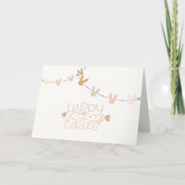 Cartão De Agradecimento Pastel Bunny Garland Easter Holiday Card