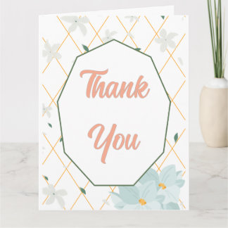 Cartão De Agradecimento Pastel Floral Thank You Flat Card