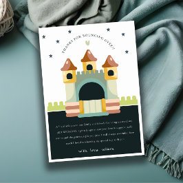 Cartão De Agradecimento Pastel Jumping Castle Jump & Play Aniversário de c