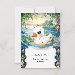 Cartão De Agradecimento Pastel Magical Swan Birthday