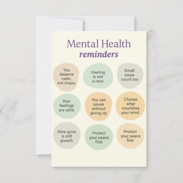 Cartão De Agradecimento Pastel Mental Health Reminder  (Frente)