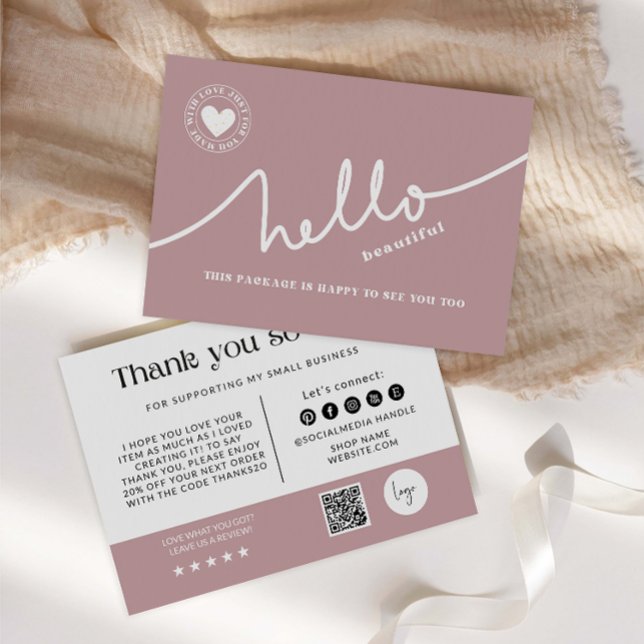 Cartão De Agradecimento Pastel Pink Business Obrigado (Criador carregado)