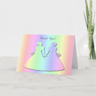 Cartão de Agradecimento Pastel Pride para um Casam