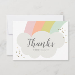 Cartão De Agradecimento Pastel Rainbow Cloud Cute Kids