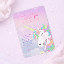Cartão De Agradecimento Pastel Rainbow Magical Birthday