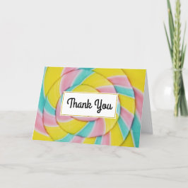 Cartão De Agradecimento Pastel Rainbow Spiral Candy