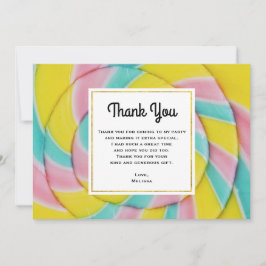 Cartão De Agradecimento Pastel Rainbow Spiral Candy