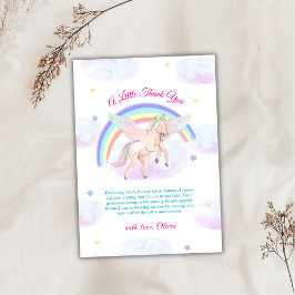 Cartão De Agradecimento Pastel Unicorn Star Rainbow Fairytale Baby Shower 