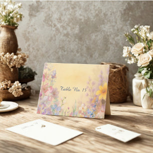 Cartão De Agradecimento Pastel Wildflower Meadow Barn Número da mesa