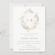 Pastel Wildflower Wreath Noivado Invite