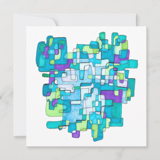 Cartão De Agradecimento Pastellfarbene Endlose Quadratische Gelassenheit  (Frente)