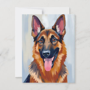 Cartão De Agradecimento Pastor Alemão   Aquarela de Cachorro Pet