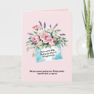 Cartão De Agradecimento ✝️ Pastor Aniversário de Apreciação da Esposa do P