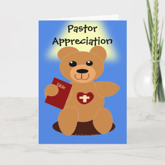 Cartão De Agradecimento Pastor Appreciation Bible Bear Card