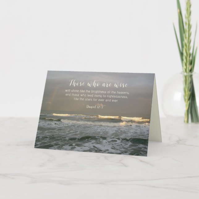Cartão De Agradecimento Pastor Appreciation Ocean Scene Scripture Card (Frente)