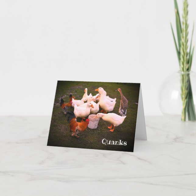 Cartão De Agradecimento Patos e Galinhas Engraçados (Frente)