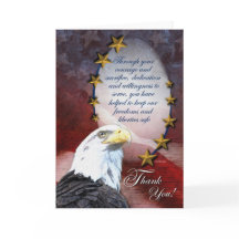 Patriotic Bald Eagle Thank You Card