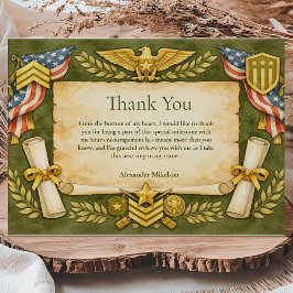 Cartão De Agradecimento Patriotic Military Graduation Party