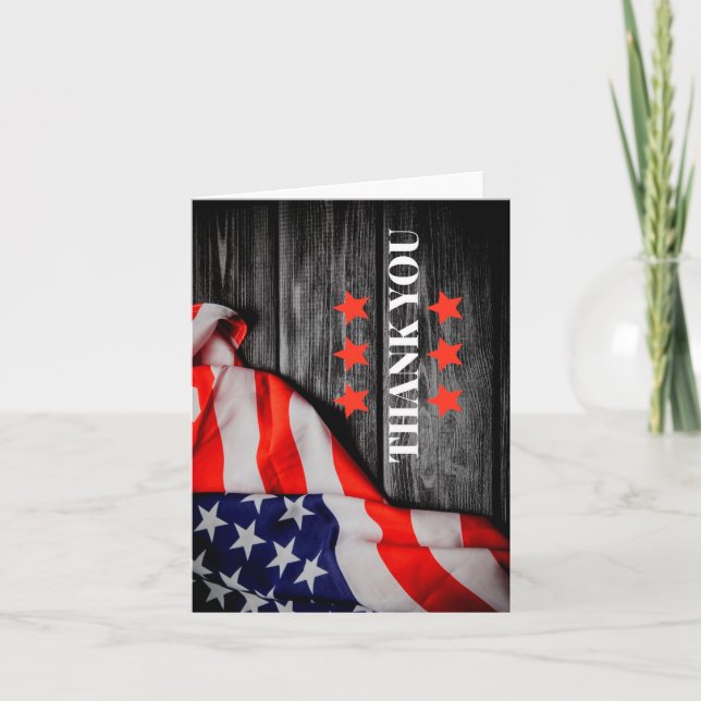 Cartão De Agradecimento Patriótico Obrigado (Frente)